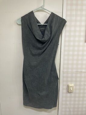 All Saints Brogue Asymmetrical Dress in Acid Rust Cowl Neck Size 2 grunge chic